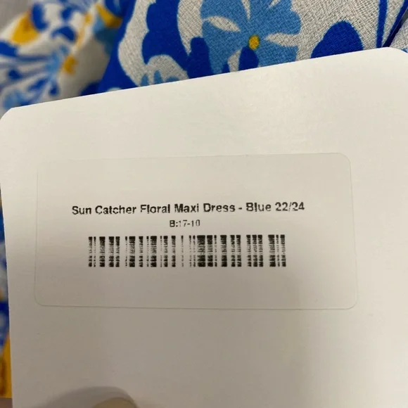 NWT Blue‎ Yellow Floral Sleeveless Halter Sundress Maxi Adjustable 3X (22/24) - Picture 11 of 16